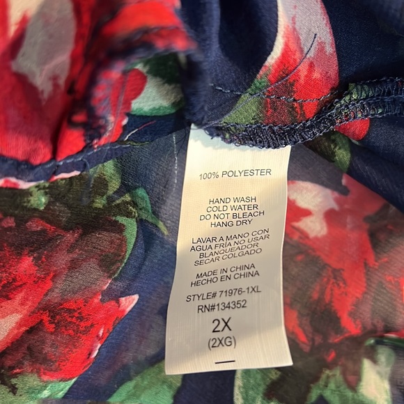 Ambiance brand Blue Floral Sheer Kimono short sleeve Cardigan - Picture 8 of 9